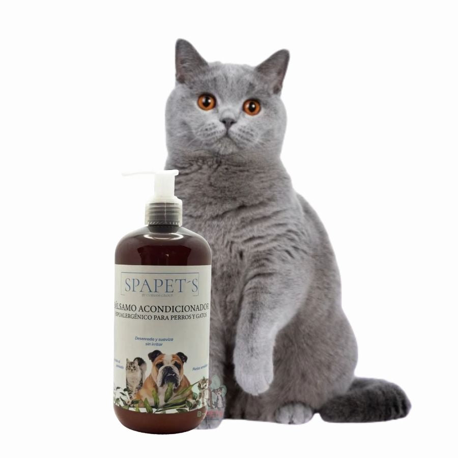 SpaPets Bálsamo Acondicionador Hipoalergénico 250 para pieles sensibles, con avena y aloe vera. Suaviza, calma y desenreda sin irritar.