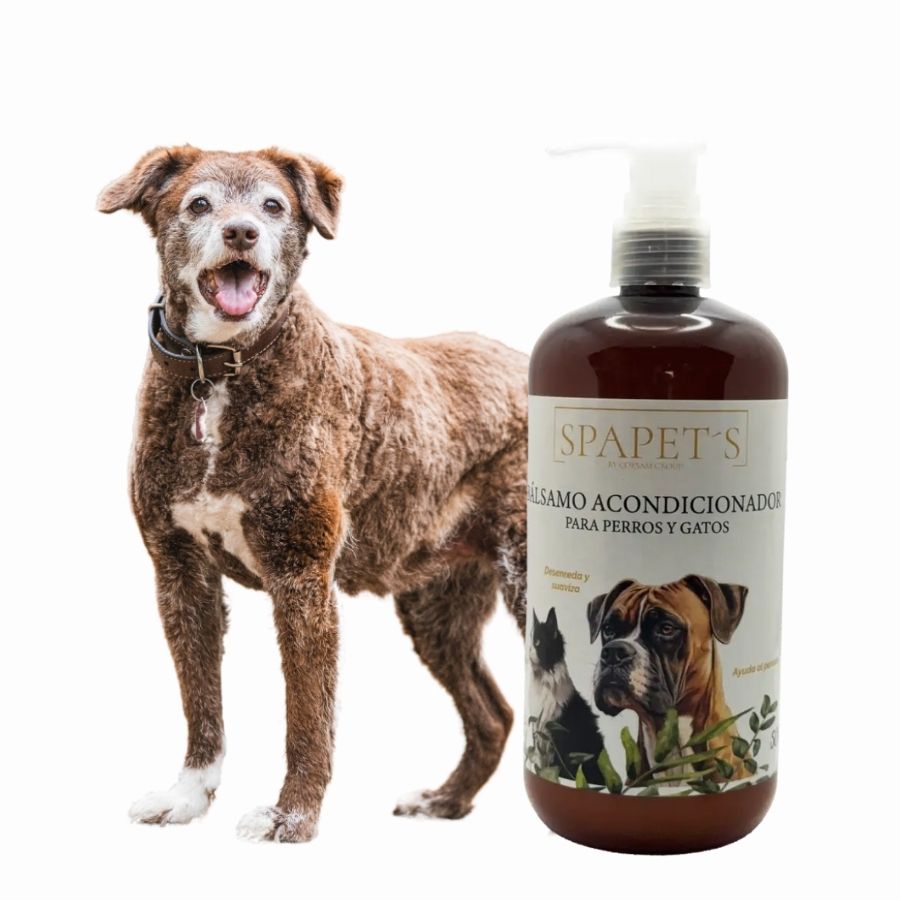 SpaPets Bálsamo Acondicionador para Perros y Gatos 250ml hidrata, desenreda y deja el pelaje suave, brillante y fácil de peinar. Ideal para uso frecuente.