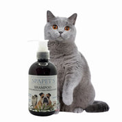 SpaPets Shampoo Hipoalergénico 500ml limpia suavemente, calma la piel sensible y deja el pelaje suave y brillante. Ideal para uso frecuente en perros y gatos.