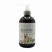 SpaPets Shampoo para Perros con Pelaje Blanco ilumina, limpia y elimina tonos amarillentos. Ideal para pelajes blancos o claros. Fragancia suave de lavanda.