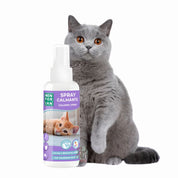 Spray Calmante para Gatos Men For San 60ml con valeriana natural, ideal para reducir la ansiedad, el estrés y mejorar la conducta de tu gato de forma inmediata.