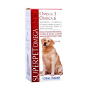 Superpet Omega Senior 125 ml es un suplemento con Omega 3, 6, vitamina E y lecitina para perros mayores. Favorece la salud cerebral, piel y pelaje. B-Pets