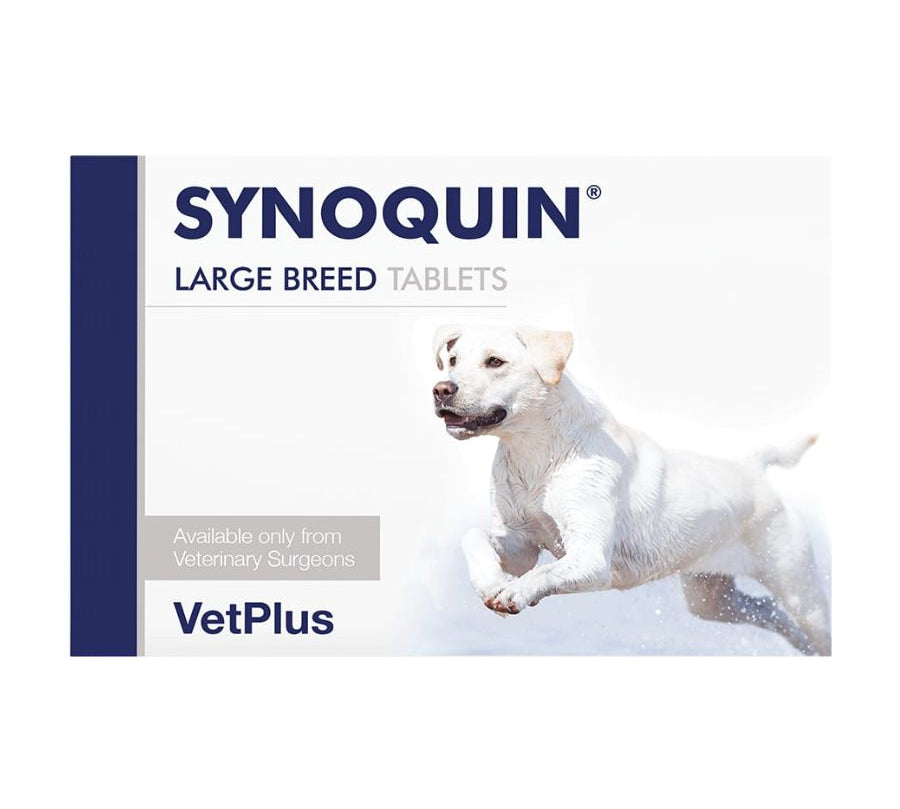 Synoquin Raza Grande 30 Comprimidos, condroprotector avanzado con Omega 3, glucosamina y condroitín para fortalecer las articulaciones de perros grandes. B-Pets