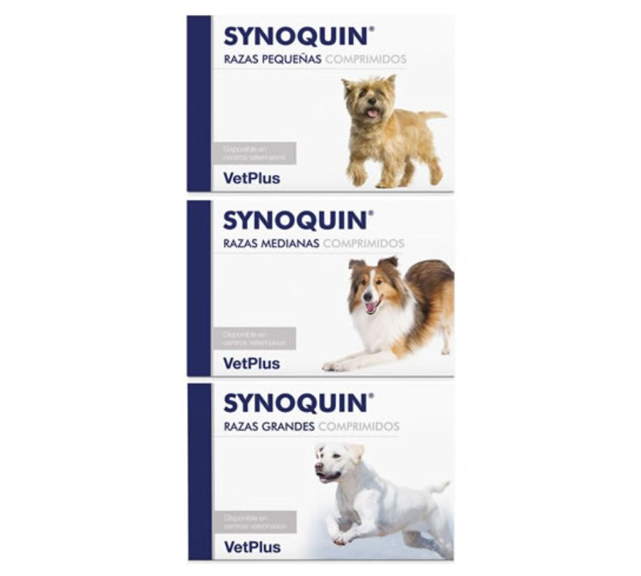 Synoquin Raza Grande 30 Comprimidos, condroprotector avanzado con Omega 3, glucosamina y condroitín para fortalecer las articulaciones de perros grandes. B-Pets