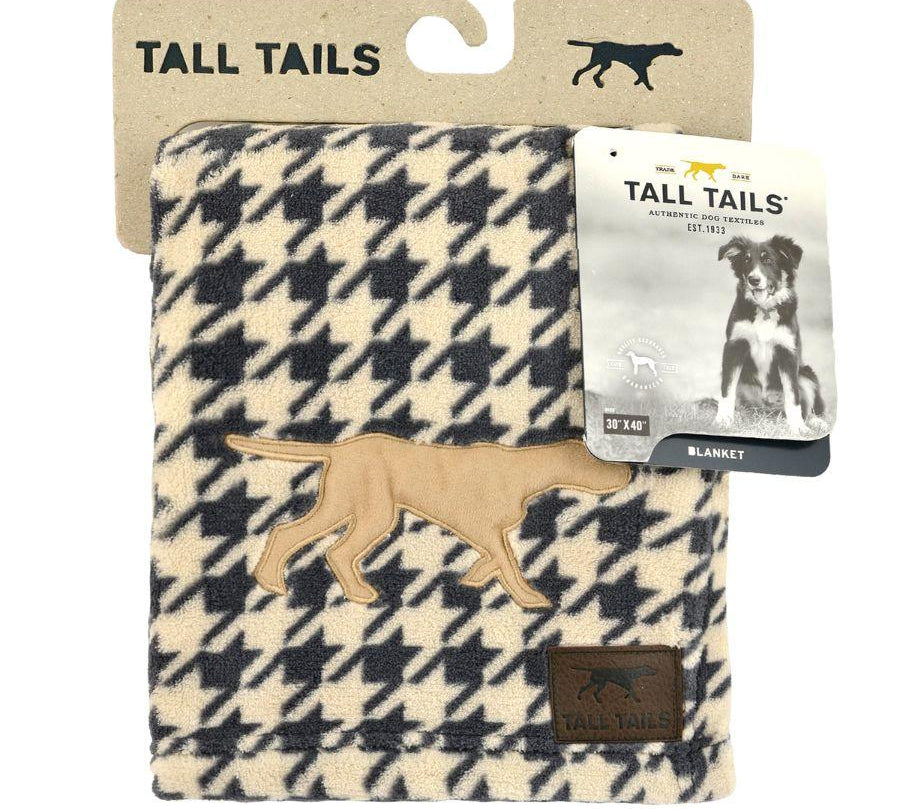 Manta Polar houndstooth S, suave y acogedora, ideal para mascotas pequeñas. Protege muebles, fácil de lavar, y perfecta para viajes. Dimensiones 50 x 76 cm.