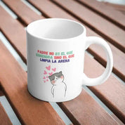 Taza con ilustración de papá y gato – regalo Día del Padre