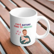Taza personalizada papá gatuno con frase divertida y diseño de gato