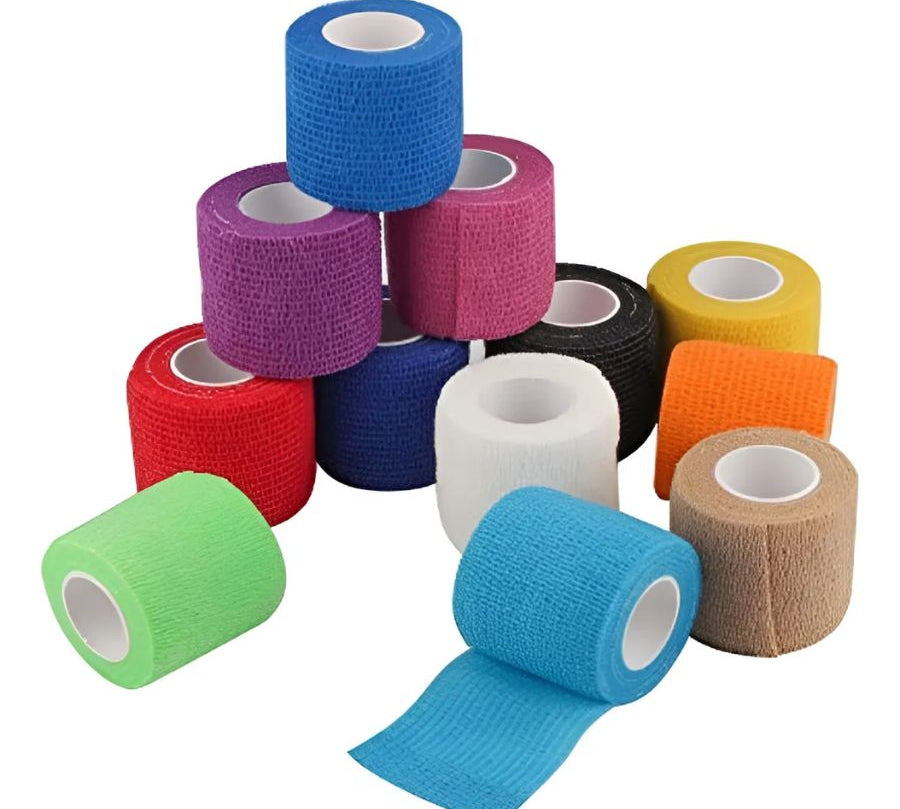 Venda Cohesiva Coban 10cm autoadhesiva y elástica, ideal para mascotas, resistente al agua, fácil de usar y retirar, sin adherirse al pelo.