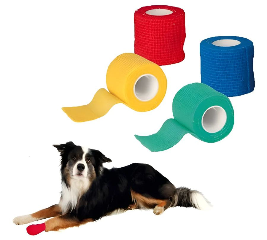 Venda Cohesiva Coban 15cm autoadhesiva y elástica, ideal para mascotas, resistente al agua, fácil de usar y retirar, sin adherirse al pelo.