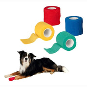 Venda Cohesiva Coban 5cm autoadhesiva y elástica, ideal para mascotas, resistente al agua, fácil de usar y retirar, sin adherirse al pelo.