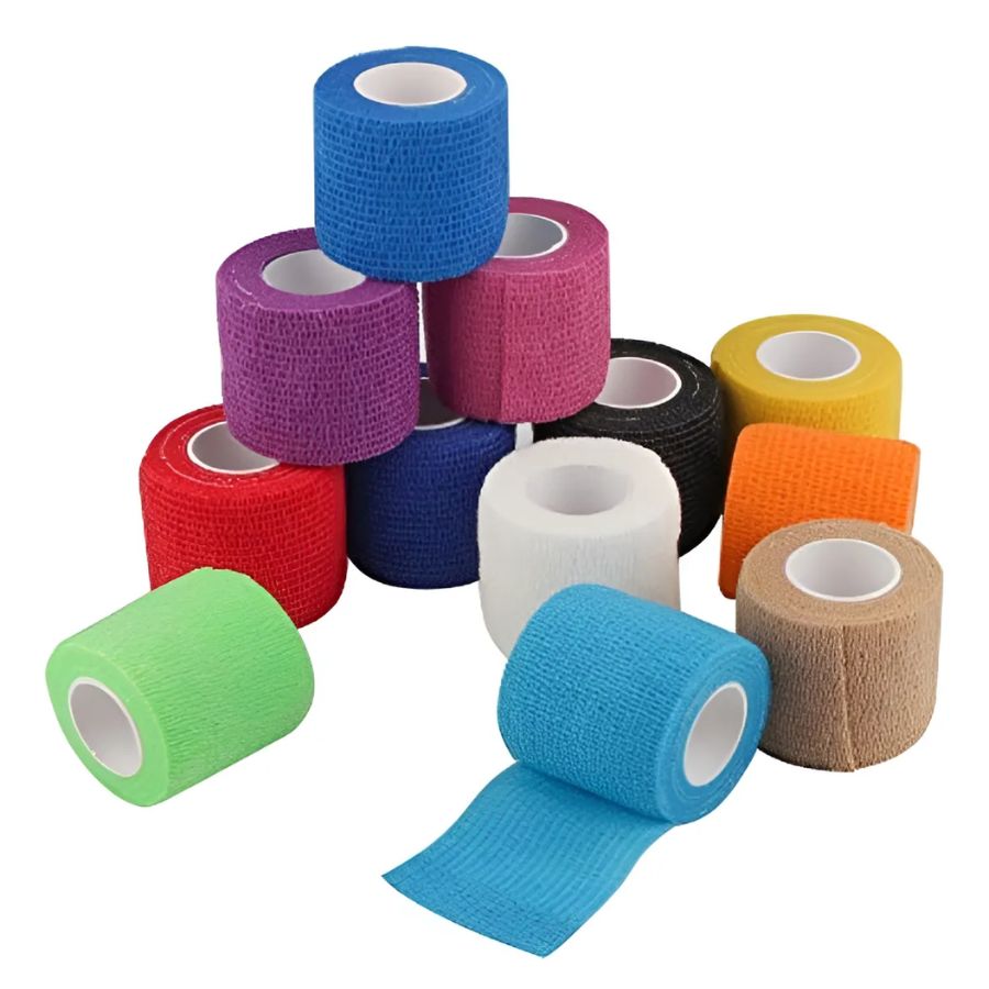 Venda Cohesiva Coban 5cm autoadhesiva y elástica, ideal para mascotas, resistente al agua, fácil de usar y retirar, sin adherirse al pelo.