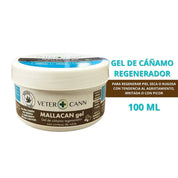 Vetercann Mallacan Gel Regenerador 100ml es ideal para piel seca, irritada o agrietada en mascotas 🐾. Fórmula natural con rápida absorción.