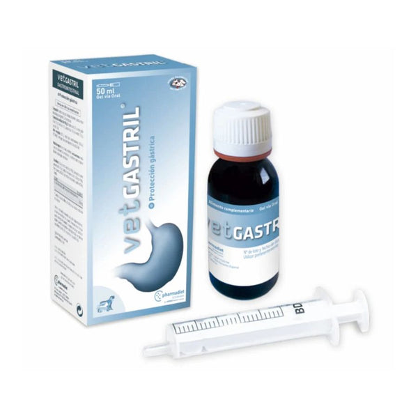 Vetgastril 50ML, protector gástrico en gel que alivia la gastritis y trastornos digestivos. Ideal para perros y gatos con estómago sensible.