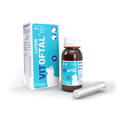 Vitoftal Lutein 50 ml, suplemento ocular con luteína, DHA y resveratrol. Protege retina, nervio óptico y mejora la calidad de la lágrima.