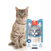 Wanpy Creamy Treat Atún, snack cremoso y saludable para gatos, alto en humedad, sin granos ni conservantes. Ideal como premio o para dar medicamentos.