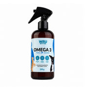 Envase de Wau Better Omega 3 Pesca Salvaje 250 g para perros y gatos, PET ámbar con bomba dosificadora tipo gatillo