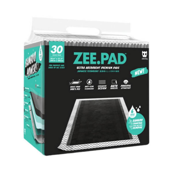 ZeePad Sabanillas para Perros: 30 unidades ultra absorbentes con carbón activo de bambú. Ideal para entrenamiento y manejo higiénico. Neutraliza olores.