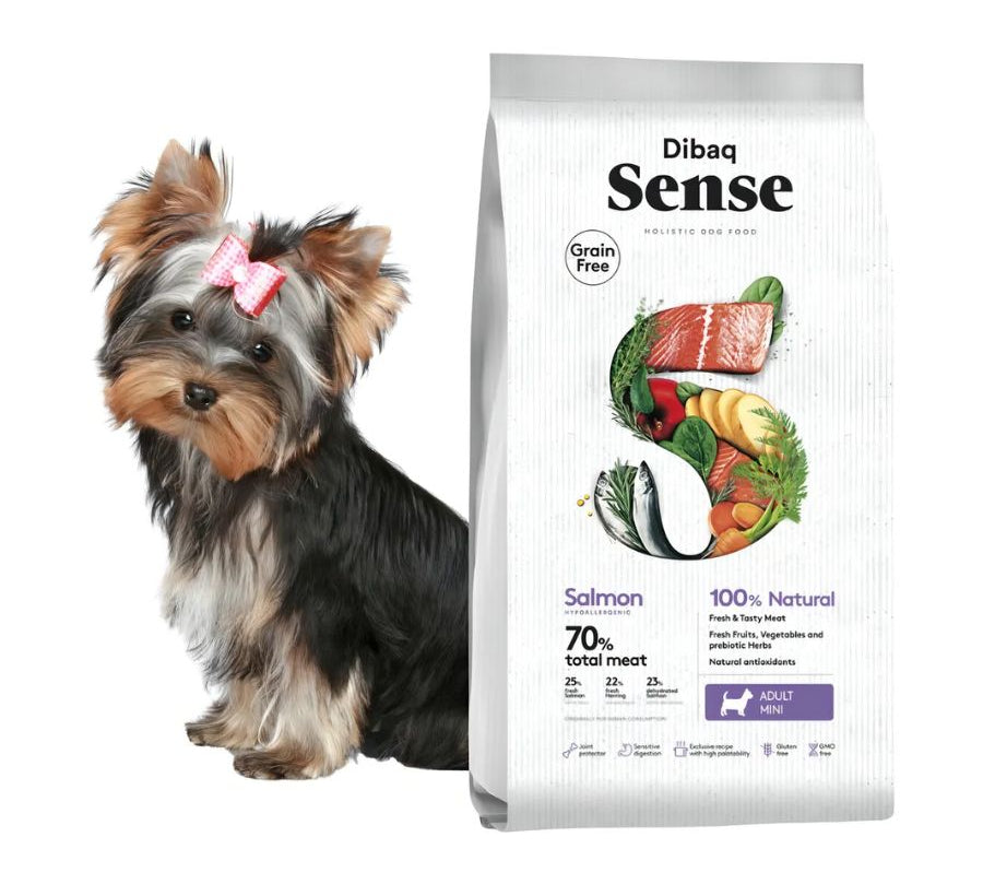 Dibaq Sense Adulto Salmon MINI 6KG: Nutrición completa y salud articular para perros de raza pequeña. 