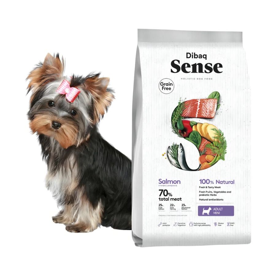 Dibaq Sense Adulto Salmon MINI 6KG: Nutrición completa y salud articular para perros de raza pequeña. 