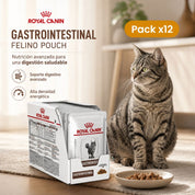 Comprar Pack 12x Royal Canin Gastrointestinal Felino Pouch alimento húmedo dietético para gatos con digestión sensible, alta energía y palatabilidad.