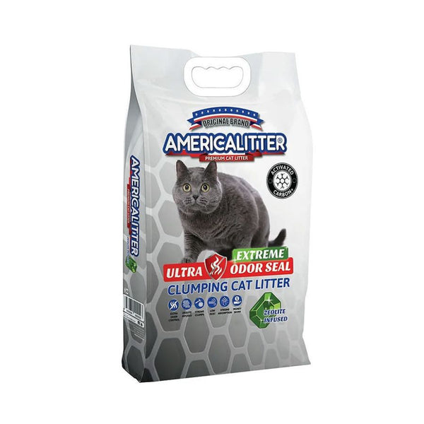 Arena America Litter Ultra Odor Seal Extreme 7kg 🐱 con zeolita natural y aglomeración extra dura. Controla olores y facilita la limpieza del arenero.