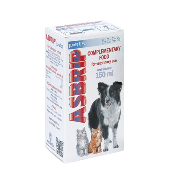 Caja de Asbrip Pets Catalysis 150 ml, alimento complementario de uso veterinario en solución oral para perros y gatos