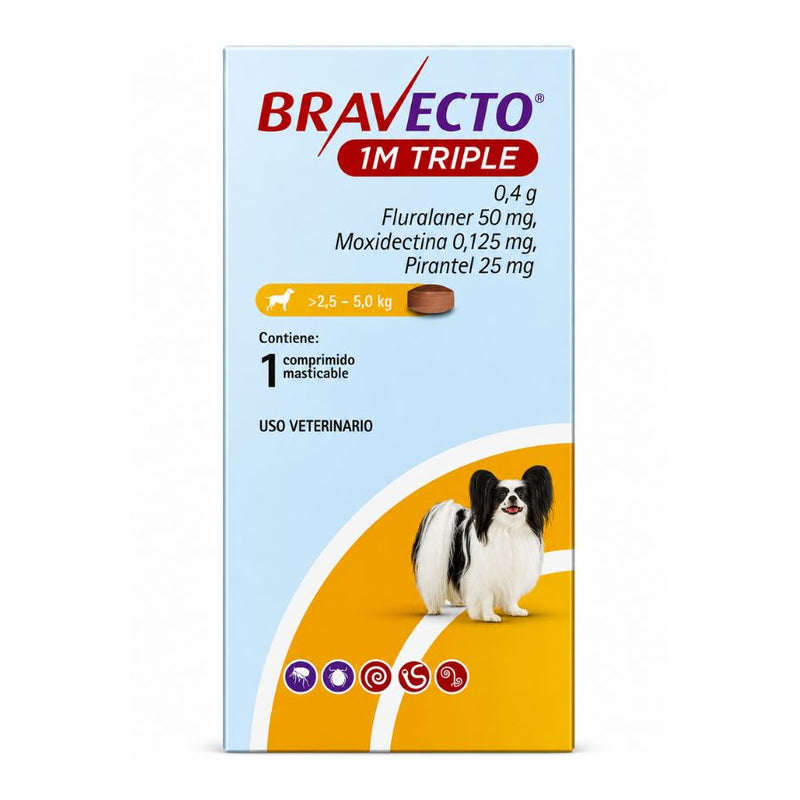 Bravecto 1M Triple Perro 2,5 a 5 kg (0,4 g)