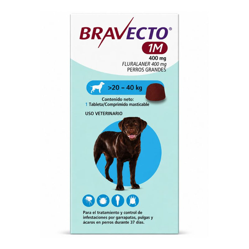 Bravecto 1M Triple Perro 20 a 40 kg (3,2 g)