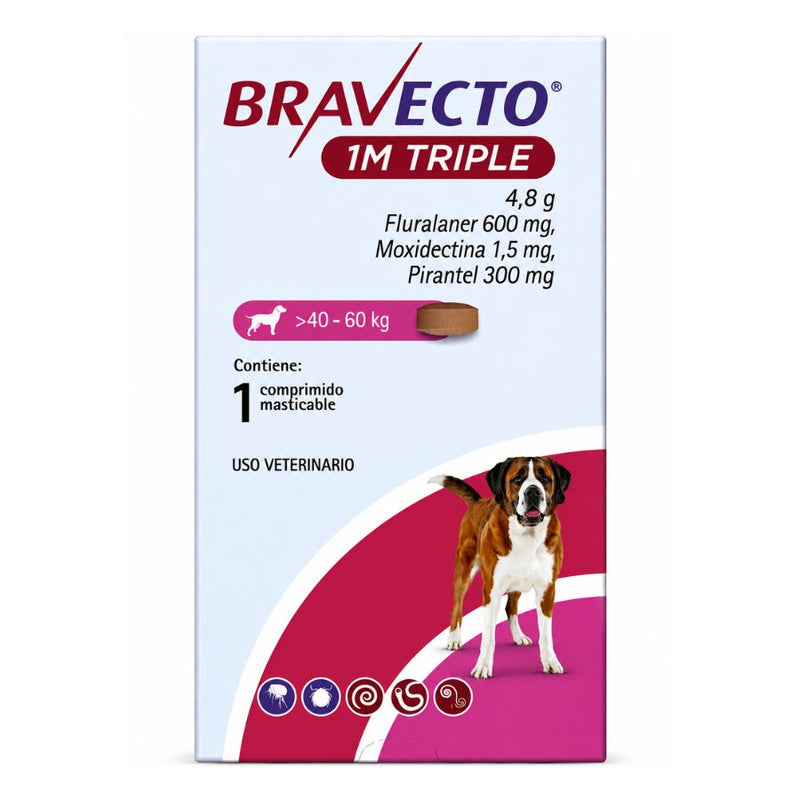 Bravecto 1M Triple Perro 40 a 60 kg (4,8 g)