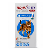 Bravecto Plus Gato 2,8-6,25 kg 250 mg, pipeta spot-on antiparasitaria, frente del envase con 12 semanas de protección