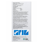 Reverso de Bravecto Plus Gato 2,8-6,25 kg: composición con fluralaner 250 mg y moxidectina 12,5 mg, Reg. SAG N° 2692-B