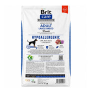 Reverso de Brit Care Hypoallergenic Large Breed Cordero 12 kg con composición, análisis y tabla de alimentación por peso