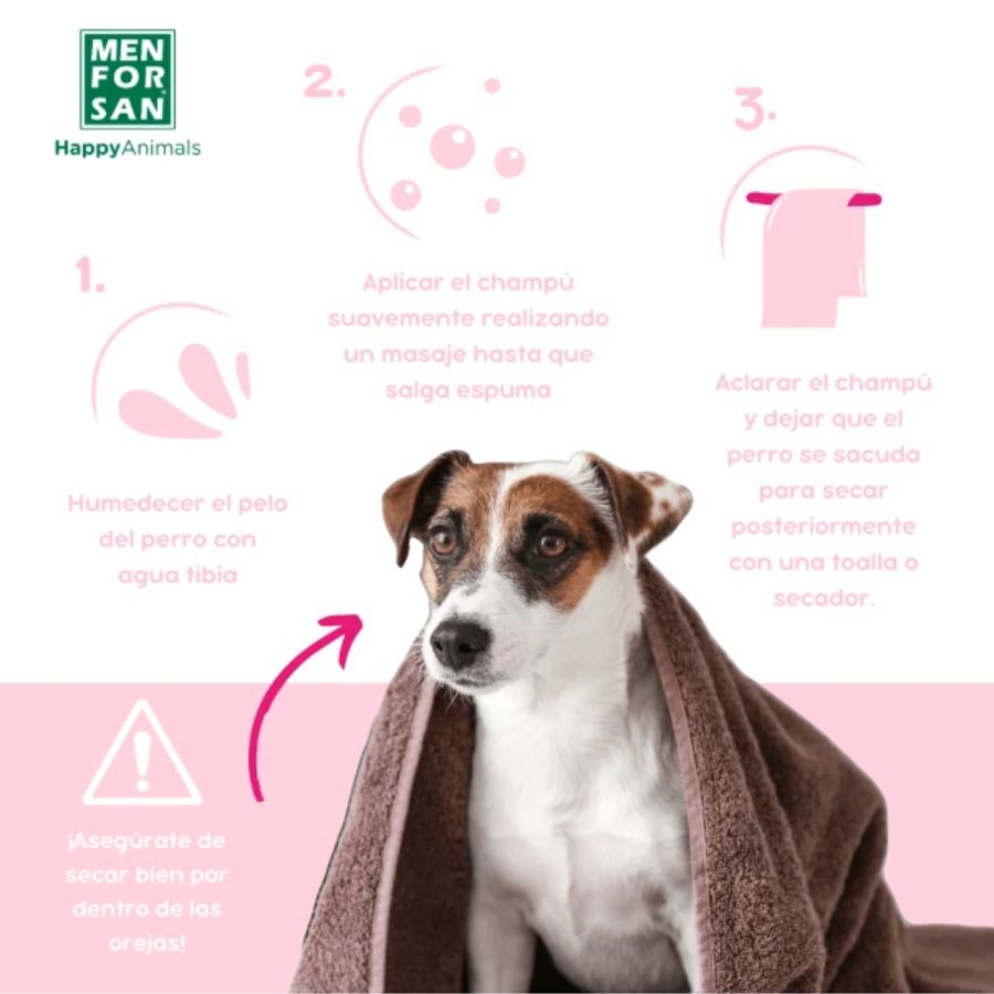 Acondicionador para Perros Men for San 300ml champú con crema acondicionadora, hidratación profunda, brillo y fácil desenredo.
