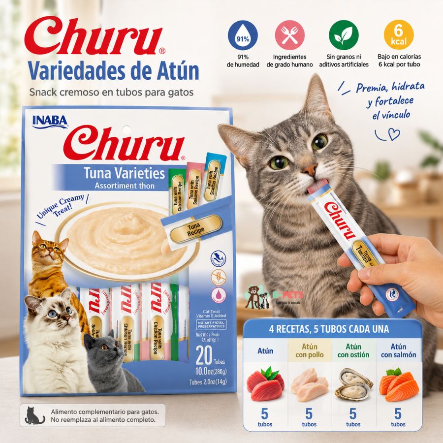 Beneficios del snack: 91% de humedad, ingredientes de grado humano, sin granos ni aditivos y 6 kcal por tubo