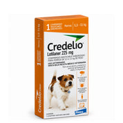 Credelio 225 mg para perros de 5,5 a 11 kg en caja de 1 comprimido masticable saborizado, vista en ángulo