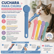 Cuchara para Churu facilita servir snacks cremosos para gato, reduce desperdicio y ofrece una alimentación práctica y cómoda.