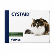 Cystaid de VetPlus, envase de 30 cápsulas para la salud urinaria del gato, sobre fondo blanco