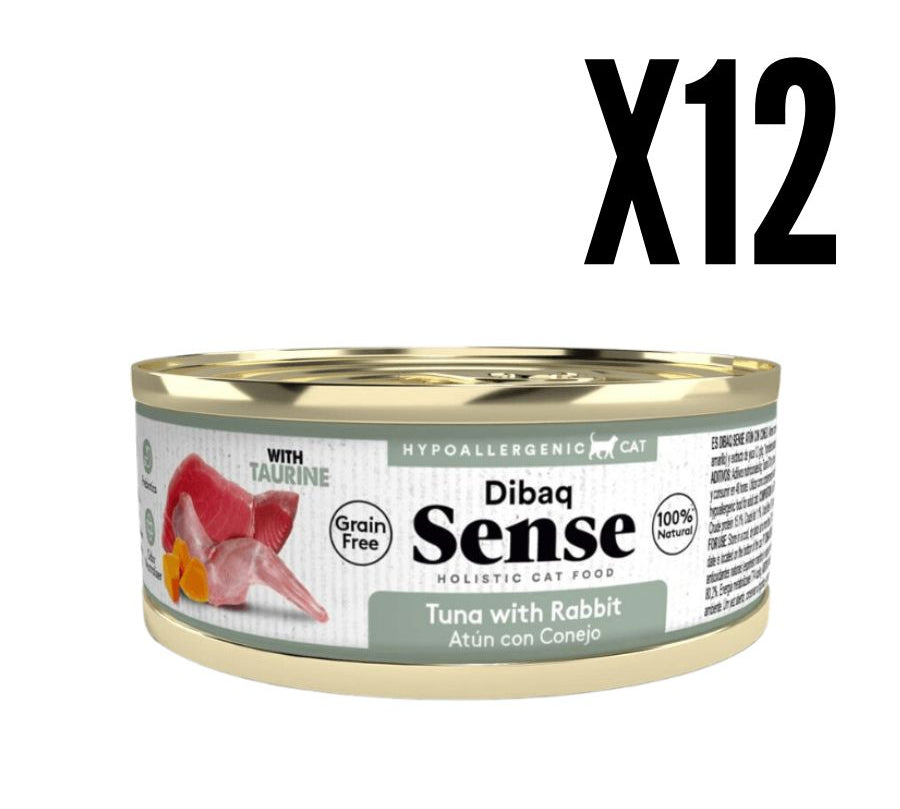 Alimento Húmedo Gato Adulto Dibaq Sense Atún & Conejo: Alimento hipoalergénico y natural para gatos adultos. Con prebióticos, extracto de yuca y taurina para una salud óptima. ¡Cuida a tu gato con lo mejor!