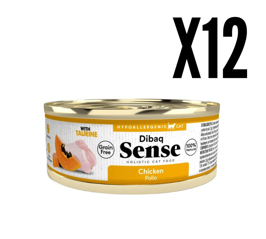 Alimento Húmedo Gato Adulto Dibaq Sense Pollo : Alimento hipoalergénico y natural para gatos adultos. Con prebióticos, extracto de yuca y taurina para una salud óptima. ¡Cuida a tu gato con lo mejor! 🐱