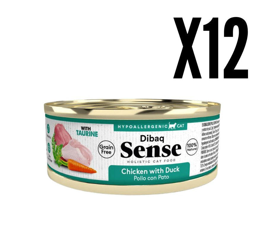 Alimento Húmedo Gato Adulto Dibaq Sense Pollo & Pato: Alimento hipoalergénico y natural para gatos adultos. Con prebióticos, extracto de yuca y taurina para una salud óptima. ¡Cuida a tu gato con lo mejor! Bpets