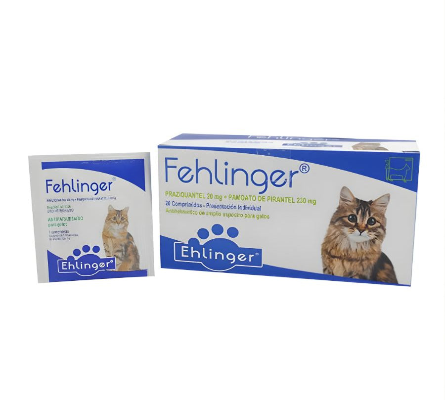 Fehlinger Antiparasitario para Gatos elimina nematodos y tenias con dosis precisa y fácil administración. Protección efectiva y segura.