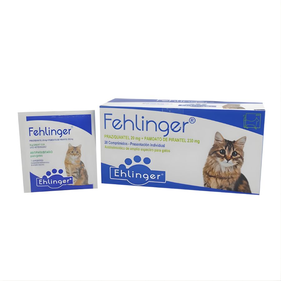 Fehlinger Antiparasitario para Gatos elimina nematodos y tenias con dosis precisa y fácil administración. Protección efectiva y segura.