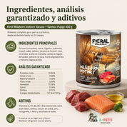 Ingredientes, aditivos y análisis garantizado de Feral Wildborn Instinct: 10,60 % proteína y 127 kcal por 100 g