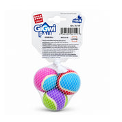 Reverso del pack Gigwi Ball con instrucciones de uso, advertencias de seguridad y norma chilena NCh 2243-2013