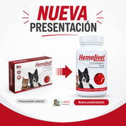 Nueva presentación de Hemolivet Vitanimal: frasco de 30 comprimidos que reemplaza a la caja anterior