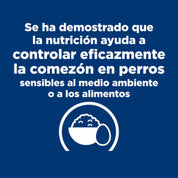 Hills Canine Derm Complete 2.9 KG, alimento veterinario para perros con sensibilidad cutánea, apoyo inmune y cuidado urinario.