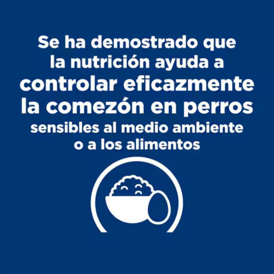 Hills Canine Derm Complete 2.9 KG, alimento veterinario para perros con sensibilidad cutánea, apoyo inmune y cuidado urinario.
