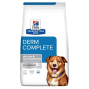 Hills Canine Derm Complete 2.9 KG, alimento veterinario para perros con sensibilidad cutánea, apoyo inmune y cuidado urinario.