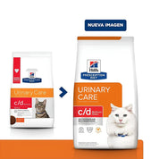 Comparación entre el envase anterior de c/d Multicare Stress y el nuevo diseño Urinary Care de Hill's