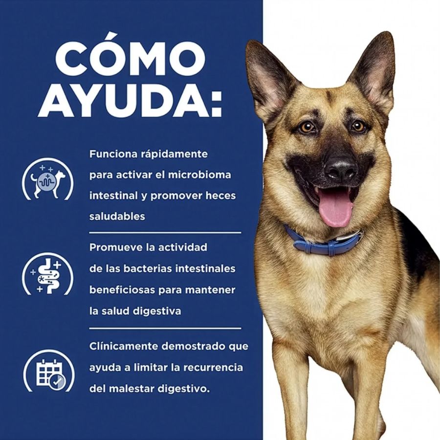 Cómo ayuda Hills Gastrointestinal Biome: activa el microbioma intestinal y promueve heces saludables